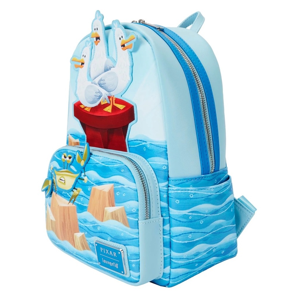 Loungefly Disney Pixar Finding Nemo Seagulls Sound Mini Backpack NWT - Picture 2 of 6